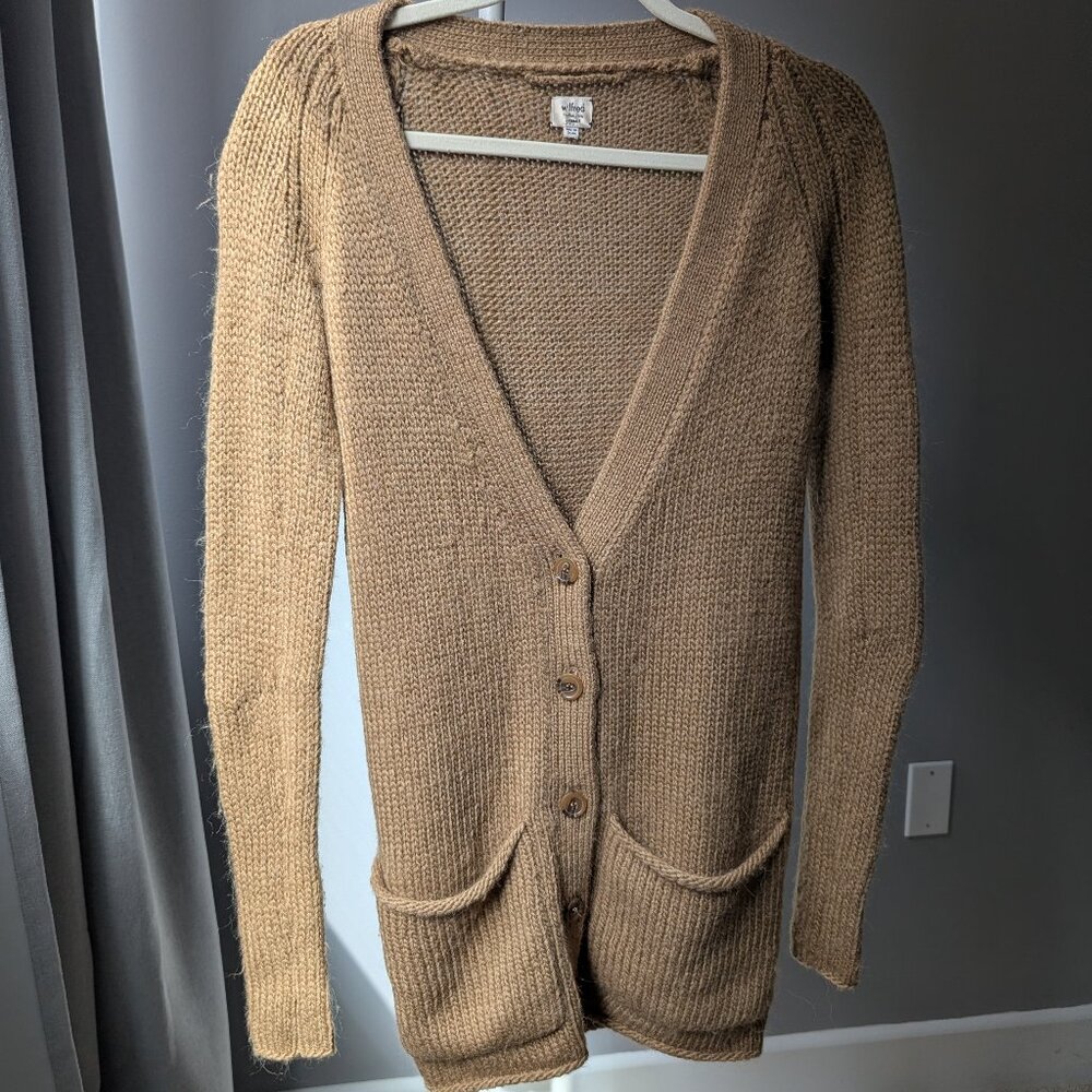 Wilfred Aritzia Camel Knit Cardigan Alpaca Wool Blend Button Front XXS